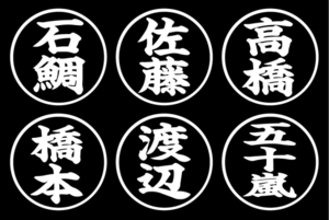 丸印　ネームステッカー　白 　２枚組　ｃ