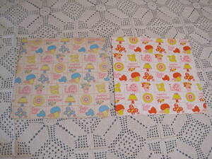 USA　ビンテージ　包装紙　ラッピングペーパー　HAPPY BIRTHDAY　色違い2枚　かたつむり　きのこ　蝶　お花　猫　鳥　レトロ　
