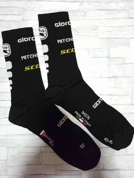 支給品 Mitchelton-SCOTT ソックス くつ下 サイクルジャージ M ミッチェルトンスコット サイクルジャージ 靴下