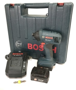 ■動作確認動画有り ボッシュ BOSCH 充電式インパクトドライバー GDR 1440-LI バッテリー2個、充電器付属 中古品 h0525-4