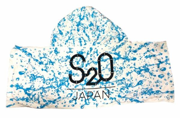 一度使用　S2O　JAPAN フード付き　バスタオル　ビーチタオル　限定品　日よけ　イベント　フェス　海　前ボタン　S20ジャパン