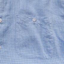 90's 00's オービス ORVIS 100% リネン グラフチェック 半袖シャツ(L) 隠しボタンダウンシャツ 水色×白 90年代 00年代 旧タグ オールド_画像6