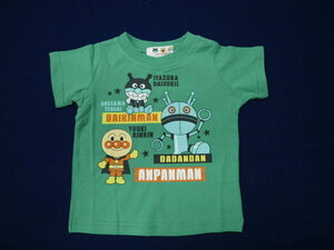 新品　90　アンパンマン半袖Ｔシャツ　緑　レターパック発送（代引き不可）TA3128