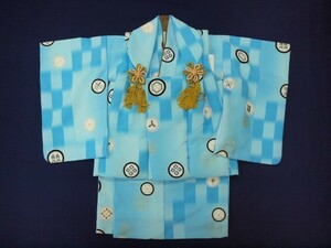  one -years old man the first .. for kimono *. cloth set light blue city pine house . pattern 017