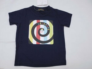 新品　80　『シマシマぐるぐる』半袖Ｔシャツ　ネイビー　レターパック発送（代引き不可）TC3100