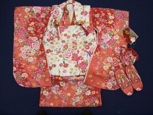  "Семь, пять, три" три лет женщина .. ткань пальто комплект белый × rose розовый цветочный принт 30436