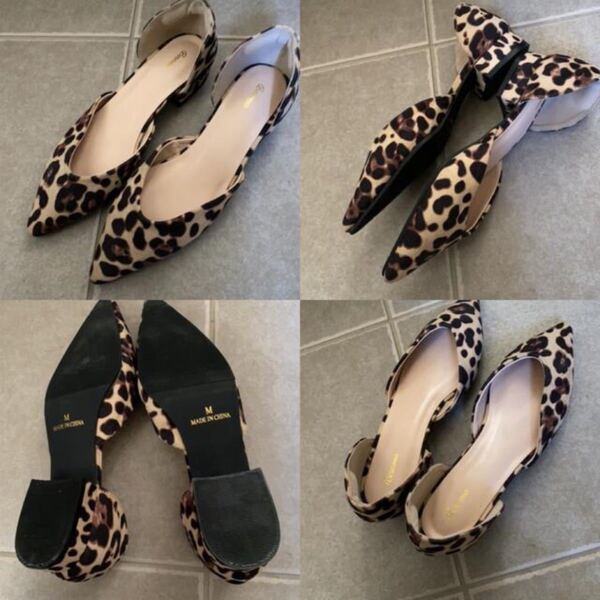 ヒョウ柄パンプス フラットパンプス