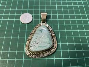 STERLING CB pendant top [ Navajo turquoise sterling silver made neitib Indian race series natural stone necklace ]