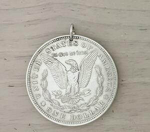  genuine article America Morgan 1 dollar silver coin. coin pendant top ( Eagle . table )