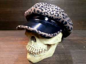  american old clothes rockabilly Biker style leopard print Leopard switch motorcycle cap Casquette 