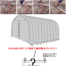 パイプ倉庫間口3.2ｍ奥行6.0ｍ高さ3.0ｍ5.8坪 太パイプ/ハイルーフ埋め込み式テント倉庫トラクターGR-192H【法人様宛/配達店止め送料無料】_画像5