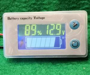 バッテリー容量電圧計温度も表示容量％バー表示パネルはカラー液晶キャンピングカー電源表示に最適です送料全国一律普通郵便１２０円
