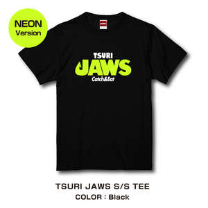 Catch&Eat【TSURI JAWS Tシャツ★Neon Yellow★】釣り/フィッシング/釣り女子/釣りガール/ヒラメ/シーバス/ブリ/マゴチ
