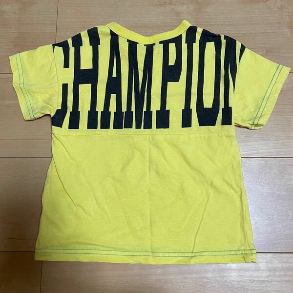 エフオーキッズ×チャンピオン　バックロゴプリント半袖Tシャツ　イエロー　110㎝