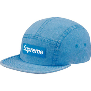 即決 supreme washed canvas camp cap blue