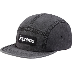 即決 supreme washed canvas camp cap black