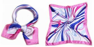 かわいいシルク調スカーフ（3枚セット）中判 60cm正方形スカーフリボン　事務服 企業制服スカーフ 人気柄スカーフ (NO.1100003）