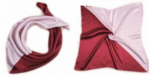 かわいいシルク調スカーフ（3枚セット）中判 60cm正方形スカーフリボン　事務服 企業制服スカーフ 人気柄スカーフ (NO.11000040）