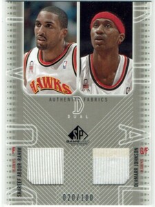 【Shareef Abdur-Rahim/DerMarr Johnson】02-03 SP Game Used コンボジャージーカード #020/100