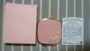  flower compact mirror Be s Lee pink magnifying glass etc. times mirror rhinestone . flower approximately 8×7cm