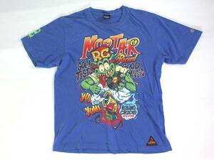 ☆ローリングクレイドル【ROLLING CRADLE】‘MORTAR RECORD STORE`モルタルレコード プリントTシャツ M 紺系