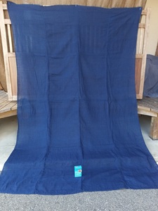 昔の蚊帳に使われていた薄手藍木綿古布・4幅繋ぎ・リメイク材