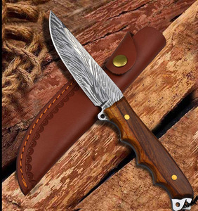 【ナイフの美しさを楽しめる】 狩猟刀 フルスタング ステンレス鋼 ローズウッド バトニング キャンプ サバイバル フィッシング