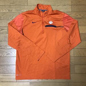 NCAA NIKE MEN’S ELITE COACHIES 1/4 ZIP CLEMSON TIGERS DRI-FIT PULLOVER SHIRTS size-M(着丈68身幅56) 中古 送料無料 NCNR