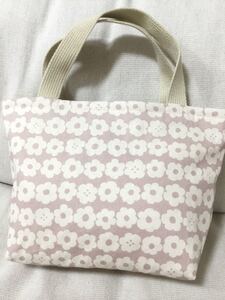 ☆ハンドメイド ミニトートバッグ サブバッグ ランチバッグ お散歩バッグ 花柄バッグ 手作り☆