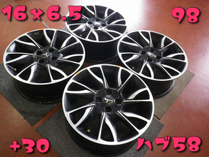 LANCIA YPsilon 16x6.5 PCD98 4H +30 ハブ58♪イプシロンに♪ホイールのみ4本販売♪R406W22