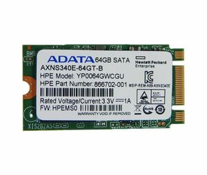東京発 手渡し可 ADATA M.2 SSD AXNS340E-64GT-B 64GB SATA Hard disk R/W test HPE