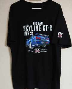 即決 日産 スカイライン GT-R BNR34 メンズTシャツ【M】新品タグ付き NISSAN SKYLINE GT-R ニッサン