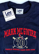 ★紙タグ付き 1998年 Lee SPORT MLB カージナルス マーク・マグワイア 刺繍 Tシャツ ネイビー Lサイズ 90s ビンテージ メジャーリーグ 野球_画像1