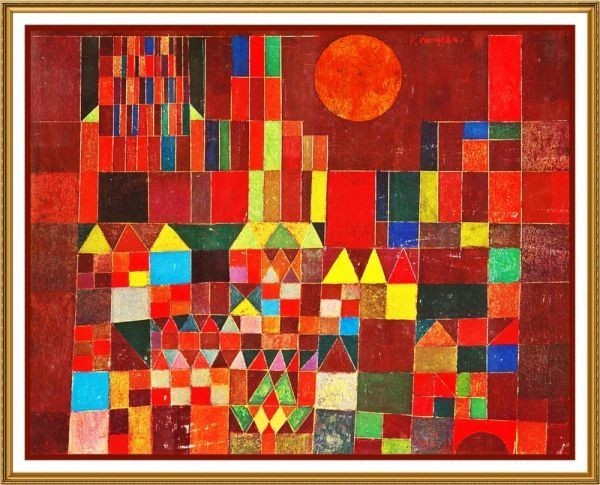 [Full-size version/framed print] Paul Klee Castle and Sun 1928 Expressionism Abstract Painting Wallpaper Poster 594 x 479 mm Peelable sticker type 003SG2, Painting, Oil painting, Abstract painting