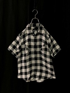  beautiful goods *World wide love! short sleeves shirt S check piece .. design 