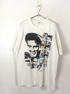 古着 90s USA製 Elvis Presley 切手 フォト ロカビリー ロック Tシャツ XL 古着