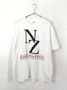 古着 90s USA製 「NZ」 Down Under New Zealand モノグラム Tシャツ XL 古着