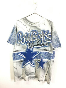 古着 90s NFL Dallas Cowboys カウボーイズ オールオーバー Tシャツ L位 古着