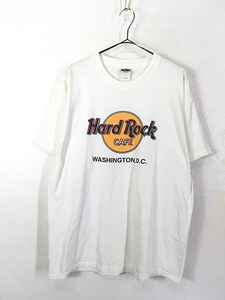 古着 90s Hard Rock Cafe 「Washington, D.C.」 BIG ロゴ ハードロック Tシャツ 白 L 古着