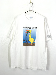 古着 90s USA製 鳥 vs カエル ポップ アート ストーリー Tシャツ XL 古着