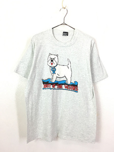 古着 90s USA製 「No1」 犬 ホワイトテリア ポップ アート Tシャツ XL 古着