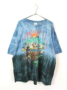 古着 90s Jimmy Buffett's Margaritaville ダイニング バー 火山 アニマル タイダイ Tシャツ XL 古着