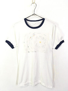  lady's old clothes 80s sun planet cosmos [Jan 1.1980] illustration print Lynn ga- T-shirt M rank old clothes 