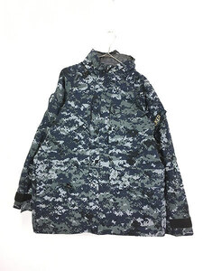 古着 00s 米軍 USN ブルー デジタル 迷彩 NWU ミリタリー GORE-TEX ゴア パーカー M-R 古着