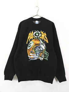 古着 90s USA製 NFL Green Bay Packers パッカーズ グラフィック スウェット トレーナー L 古着