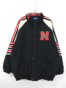 古着 90s Nebraska Huskers ハスカーズ 両面 パデット ナイロン ジャケット XL 古着