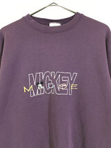レディース 古着 90s USA製 Disney Mickey ミッキー 刺しゅう スウェット トレーナー L 古着_画像2