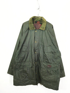 古着 80s USA製 WoolRich 裏地チェック 比翼 オイルド コーティング コート ミドル丈 XL 古着