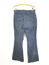 古着 70s Levi's 676-7618 濃紺 バットダイ デニム ブッシュ パンツ ジーンズ フレア W32 L32 古着_画像2