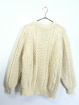 古着 70-80s Clady Knit ポップコーン アラン フィッシャーマン ニット セーター 40 古着_画像1